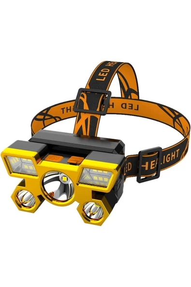 hırdawhat   1200 Lümen Cob 9 Led Usb Şarjlıoynar Başlıklı Kafa Lambası 5 Modüllü Çakar Modlu - Resim 3
