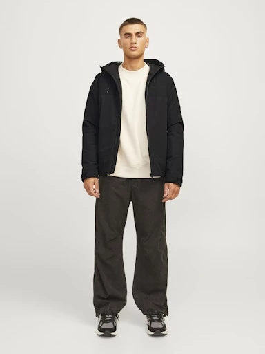 Jack Jones Erkek Su Geçirmez Softshell Siyah  Geçiş Ceketi 12260486S - 6