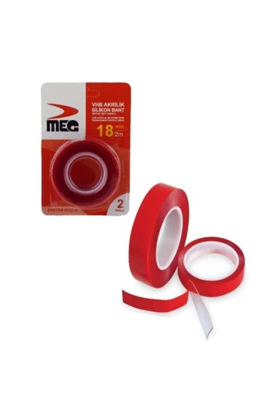 hırdawhat   Silikon Şeffaf Çif Taraflı Bant  18mm   2m