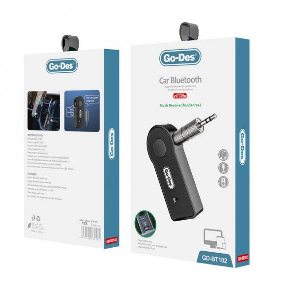 Go Des GD-BT102 Bluetooth Receiver Siyah - Resim 3