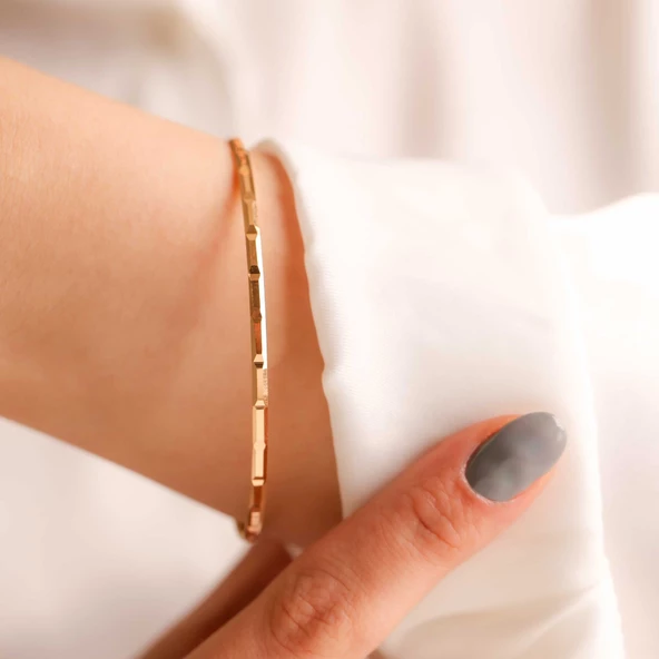 11 gr (gram) 22 Ayar İşçiliksiz Baget Bilezik - Resim 2