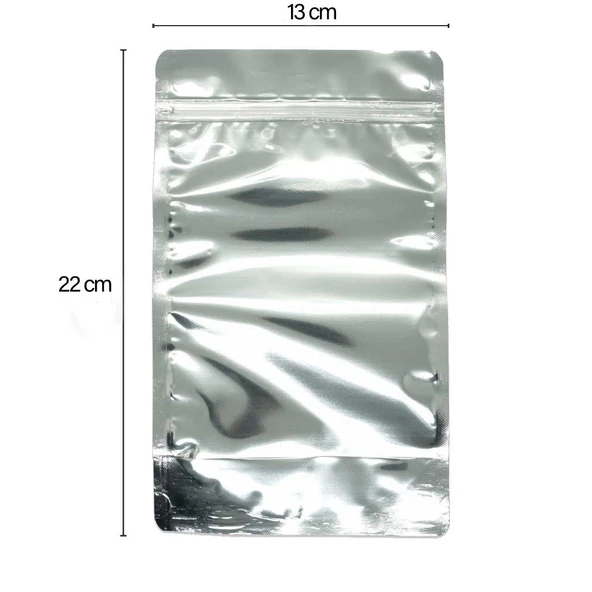 Doypack Pencereli Metalize Kilitli Kese Kağıdı - 250 Gramlık - 13x22x7 Cm. - 100 Adet - 2