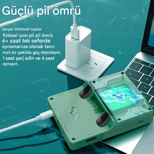 QASUL X6 Taşınabilir El Oyun Konsolu  IPS Retro Oyun Konsolu 10000 Oyun 11 Simülatör Video Oyunları  16 GB SD KART HEDİYE - 6