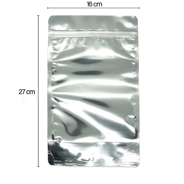 Doypack Pencereli Metalize Kilitli Kese Kağıdı - 500 Gramlık - 16x27x8 Cm. - 20 Adetlik 1 Paket - Resim 2