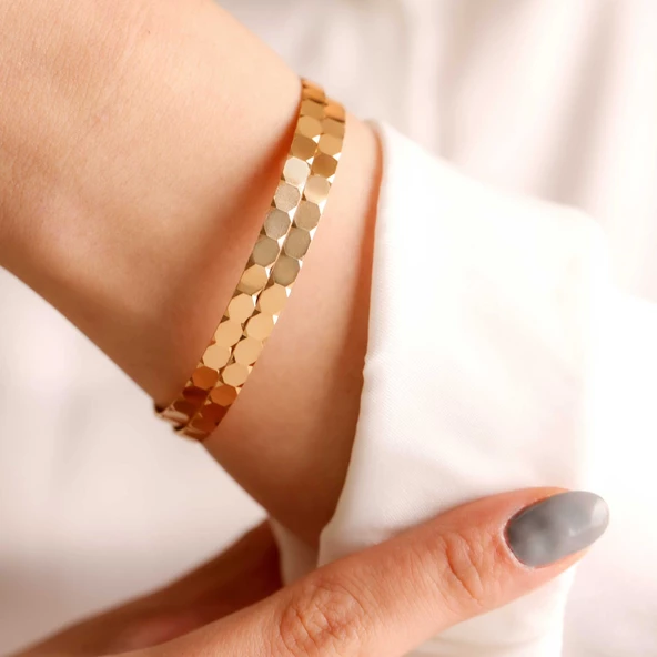 10 gr (gram) 22 Ayar İşçiliksiz Petek Ray Bilezik - Resim 2