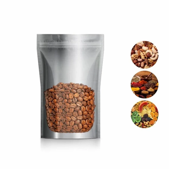 Doypack Pencereli Metalize Kilitli Kese Kağıdı - 250 Gramlık - 13x22x7 Cm. - 60 Adet - Resim 6