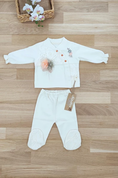 Kız Bebek Natural Lüx Organik Hastane Çıkışı  Yenidoğan Set 456554383 - 6