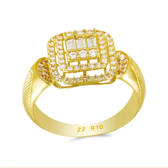 22 Ayar Altın Taşlı Yüzük T073988