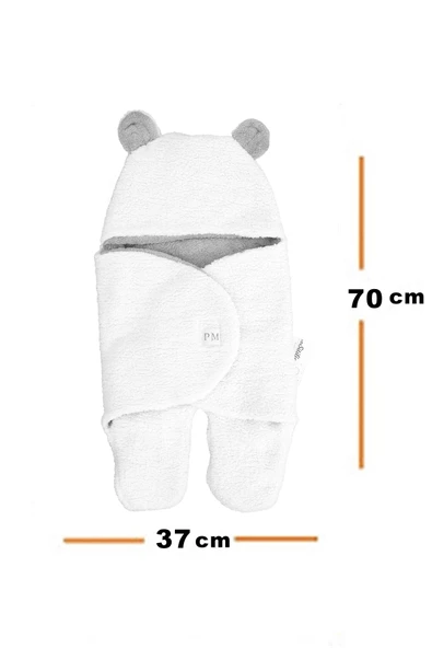 Kız Erkek Bebek Krem Peluş Lüks Anakucağı Kundak STL6785 - 6