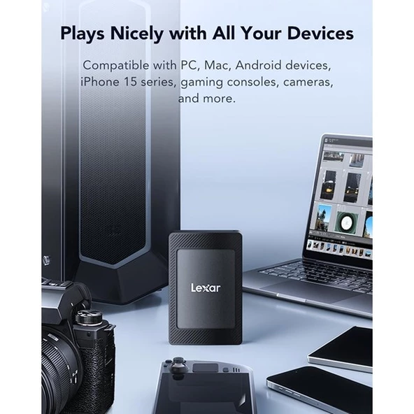 LEXAR 1TB SL500 PORTABLE SSD LSL500X001T-RNBNU USB 3.2 SSD HARİCİ DİSK - 5