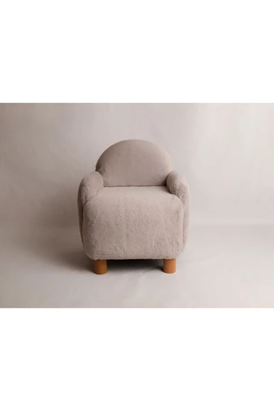 Holm Ev Design Peluş Kumaş Ahşap Ayaklı Çocuk Bebek Koltuğu Berjer - 3