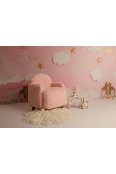 Holm Ev Design Teddy Kumaş Ahşap Ayaklı Çocuk Bebek Koltuğu Berjer - 2