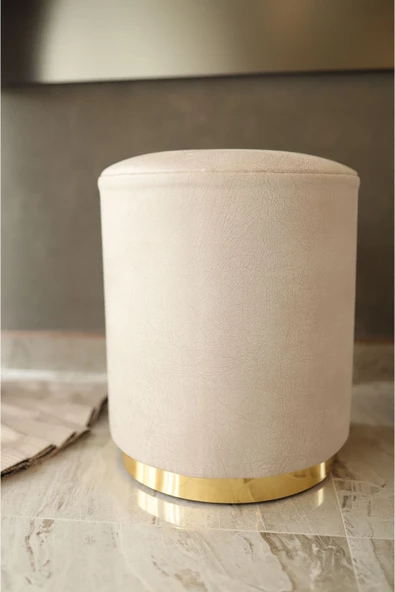 Lüks Nubuk Desenli Kumaş Puf - 3