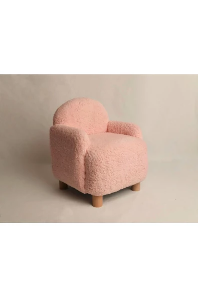 Holm Ev Design Teddy Kumaş Ahşap Ayaklı Çocuk Bebek Koltuğu Berjer - 4