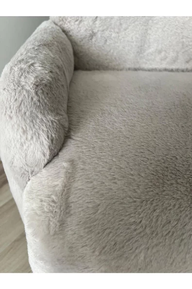 Holm Ev Design Peluş Kumaş Ahşap Ayaklı Çocuk Bebek Koltuğu Berjer - 7