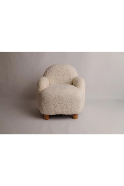 Holm Ev Design Teddy Kumaş Ahşap Ayaklı Çocuk Bebek Koltuğu Berjer - 3