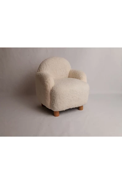 Holm Ev Design Teddy Kumaş Ahşap Ayaklı Çocuk Bebek Koltuğu Berjer - 4