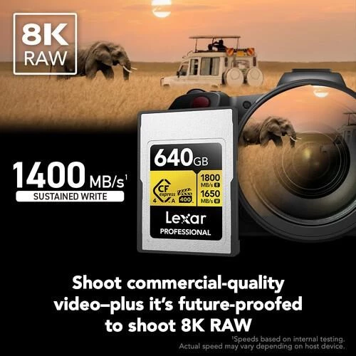 LEXAR 640GB PROFESSIONAL GOLD LCAGOLD640G- RNENG CFEXPRESS 4.0 TYPE-A KART - 8