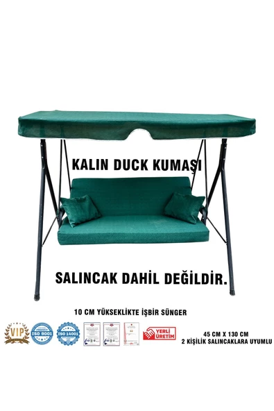 Vip Home Concept Lüks DUCK Vip Salıncak Minder Seti 10 CM Süngerli Tenteli Salıncak Minder Seti-YEŞİL