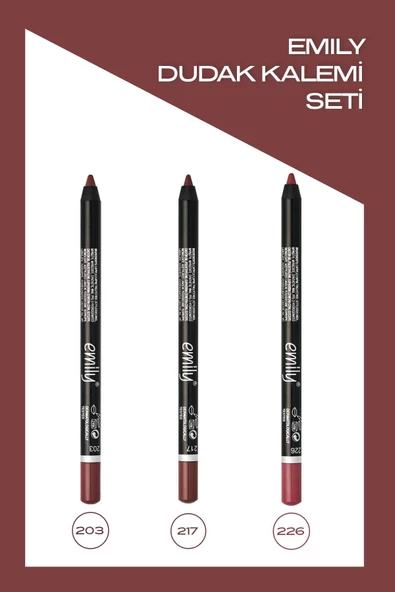 Golden Rose Emily Dudak Kalemi 3'lü Set No:203-217-226