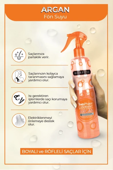 Morfose Çift Fazlı Argan Turuncu Fön Suyu 400 Ml - 2