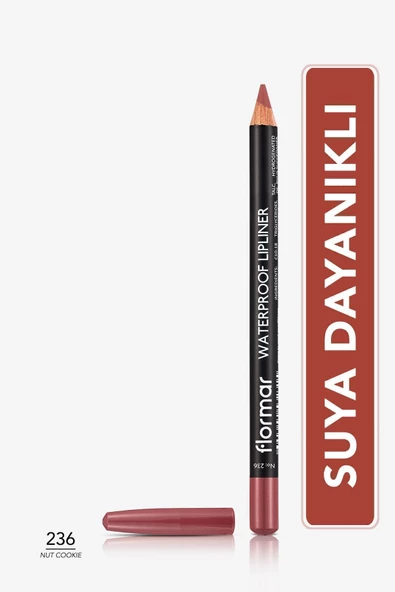 Flormar Suya Dayanıklı Dudak Kalemi (KAHVE) - Waterproof Lipliner - 236 Nut Cookie - 8690604567492