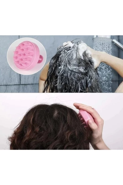 KfcHome Duş Tarağı Silikon Saç Yıkama & Saç Derisi Masaj Tarağı - 3