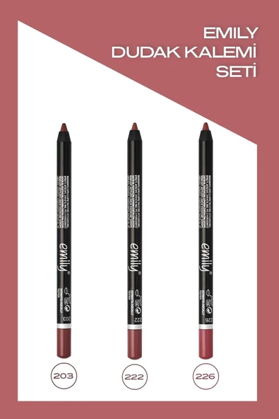 Golden Rose EMİLY 3'LÜ DUDAK KALEMİ NO: 203-222-226