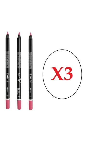 MAVİGÜNEŞKOZMETİK Emily Dudak Kalemi Koyu Pembe No.201 X 3 Adet