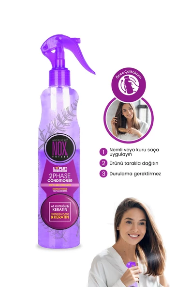 Morfose Nox Çift Fazlı At Kuyruğu Ve Keratin Fön Suyu 400 ml - 3