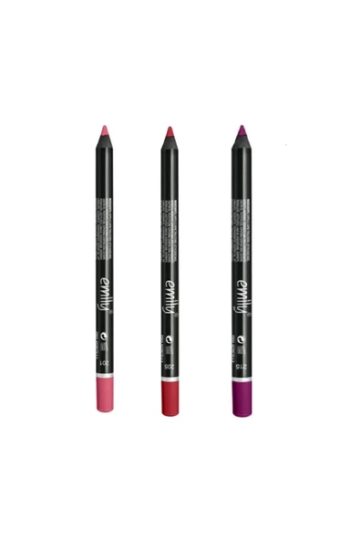 EMILY EMİLY 3'LÜ DUDAK KALEMİ NO: 201-205-215