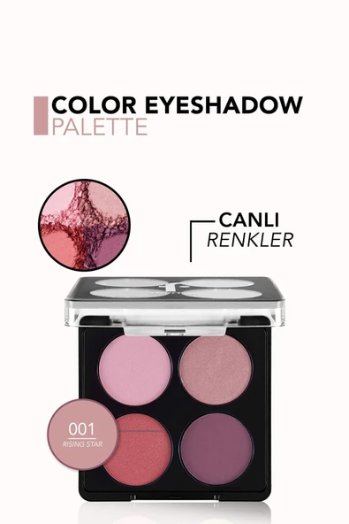 Flormar Mat & Işıltılı Far Paleti - Color Eyeshadow Palette - 001 Rising Star- 8682536051156 - 5