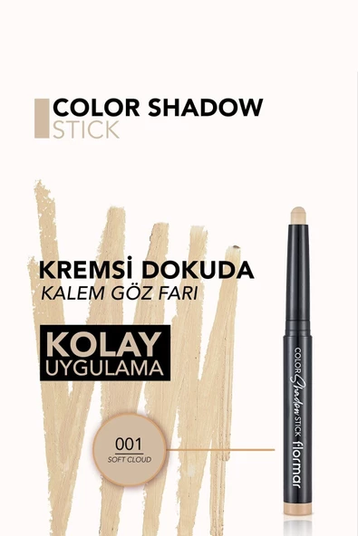 Flormar Suya Dayanıklı Işıltılı Kalem Far -color Shadow Stick -001 Soft Cloud-8682536039413 - 5