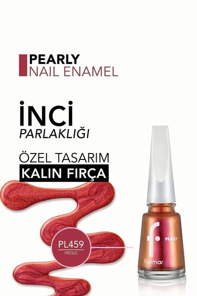 Flormar Sedefli Parlak Oje (TURUNCU) - Pearly Nail Enamel - Pl459 Frolic - 8682536035668 - 5