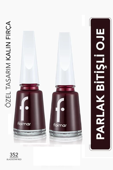 Flormar Klasik Parlak Bitişli Yüksek Pigmentli Oje -nail Enamel- 352 Blackstar Red New x 2 ADET