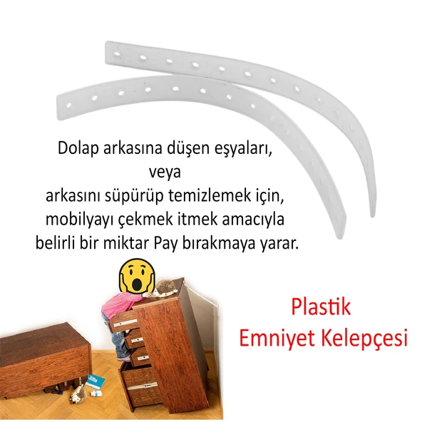 Mobilya Sabitleme Aparatı Seti 44 Parça Deprem Gardrop Kitaplık Dolap Devrilme Önleyici L Demir - 4
