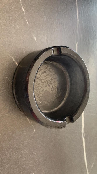 Parlak Siyah Renkli Yuvarlak Şekilli Dekoratif Küllük Kül Tablası El Yapımı Epoksi Hediyelik - 7