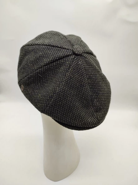 Nokta Desenli Erkek Klasik Kasket Haki Renk - 4