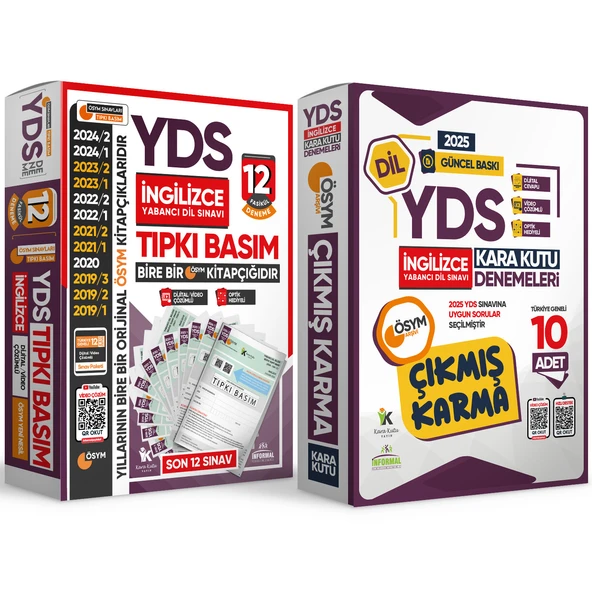 2025 YDS İNGİLİZCE ÖSYM Çıkmış Soru 12li Tıpkı Basım ve Çıkmış Karma 10lu Deneme 2li Set TG Çözümlü