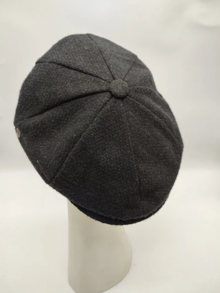 Nokta Desenli Erkek Klasik Kasket Siyah Renk - 4