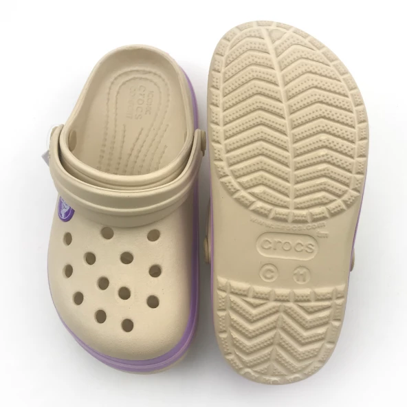 ÇOCUK CROCS CROCBAND ICONİC BEJ LİLA - 4