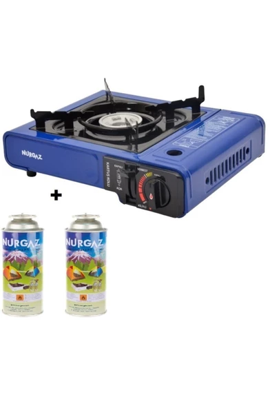 Tekli Portatif Ocak Tüp Mavi+2 Adet 220 Gr Kartuş Set