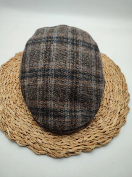 Arkası Lastikli Klasik Kasket Kahve Renk - 5