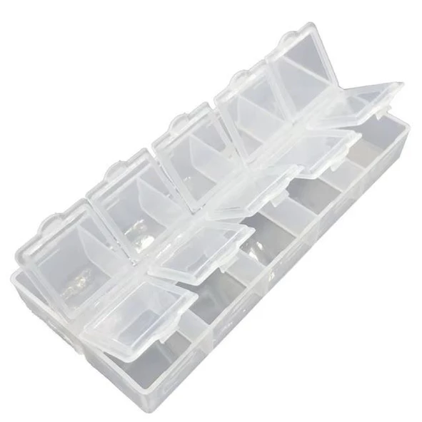 Organizer Malzeme Kutusu 10 Bölmeli Şeffaf PBB040-16 (#21) Setbox 8,5x4x2mm - 2
