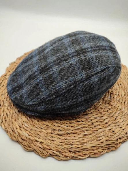 Arkası Lastikli Klasik Kasket Lacivert Renk - Resim 6