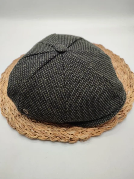 Nokta Desenli Erkek Klasik Kasket Haki Renk - 5