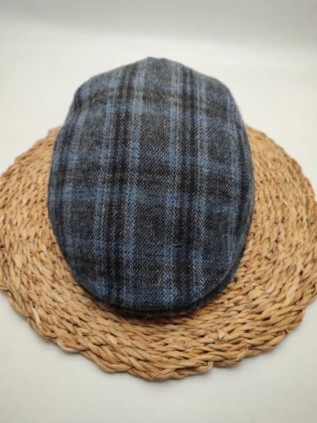 Arkası Lastikli Klasik Kasket Lacivert Renk - Resim 2