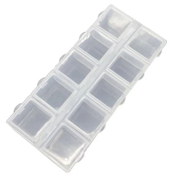 Organizer Malzeme Kutusu 10 Bölmeli Şeffaf PBB040-16 (#21) Setbox 8,5x4x2mm