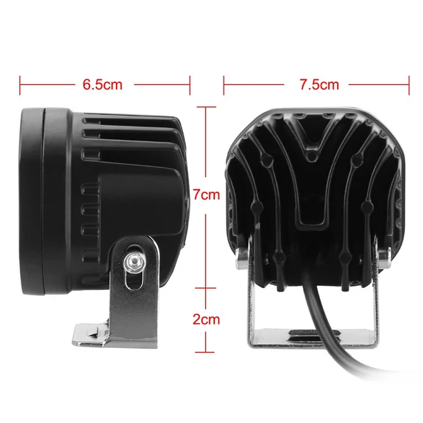 Offroad Motosiklet Uyumlu Sis lambası Metal Kasa 2 Adet - 7