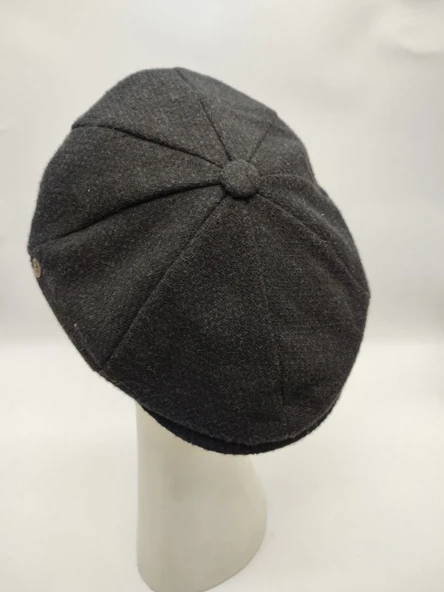 Nokta Desenli Erkek Klasik Kasket Siyah Renk - 8